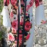 Laura Bernal - White & Red Pink Roses Sweetheart Tie Up Back with Bell Sleeves Image 6