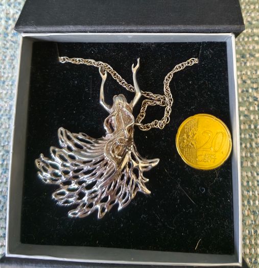 Ladies Silver Angel Necklace