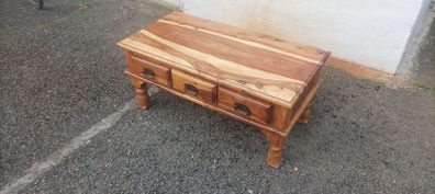 solid wood coffee table with drawers