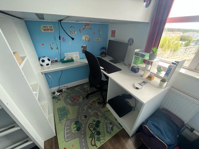 IKEA bunk bed with desk