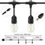Outdoor String Lights Mains Powered, 48ft IP65 Waterproof Garden Festoon Lights, 15x2w 1 LED Bulbs Warm White Decorative Lighting for Home Patio Veranda Backyard Party Pergola (FREE POSTAGE) Image 2
