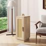 Slim Bedside Table Set of 2, Rattan Image 8