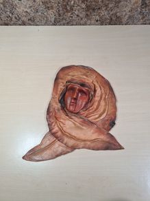 Leather face mask wall art handmade wall hanging