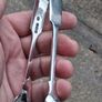 12 X John Round Fiddle Pattern Sterling Silver Teaspoons Plus Tongs (275 grams) Image 10