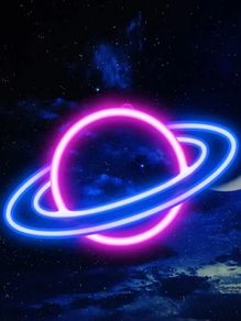 Planet Neon Sign Night Light Boys Girls 10 Levels Brightness LED Neon Lights Signs For Wall Decor, USB Powered Neon Lights For Bedroom