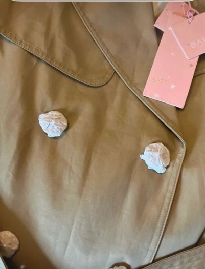 BAPY By A Bathing Ape Beige Trench Coat - Gold Star Buttons - Size S (14) see fit note
