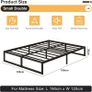 Small Double Bed Frame 120x190 cm Metal Platform Bed Small Double Steel Slat Support, Easy Assembly, Noise Free, No Box Spring Needed, 36cm High, Black Image 4