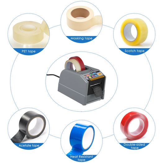 BRAND NEW Upgraded Automatic Tape Dispenser Electric 6-60mm Applicable Tape Width Adhesive Cutter Packaging Machine 220V/110V