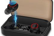 Wireless Earbuds Bluetooth 5.1, Auto Pairing TWS Headphone Ear-In Headset with Mic Sport Earphone with 3100mAh LCD Charging Case, 120H Playtime, Noise Canceling, Touch Control, for Gym Running