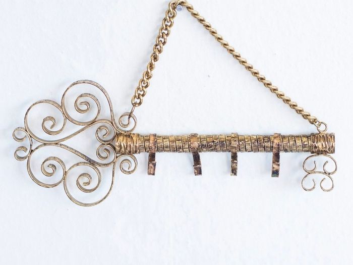Vintage Brass Key Rack, Brass Key Holder, Keys Organizer, Brass Key Hanger
