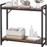 Narrow Console Table, Small Entryway Table with 2 Support Bar, Thin Sofa Tables, Small Couch Table, Side Tables for Living Room, Hallway, Bedroom, Rustic Brown Image 2