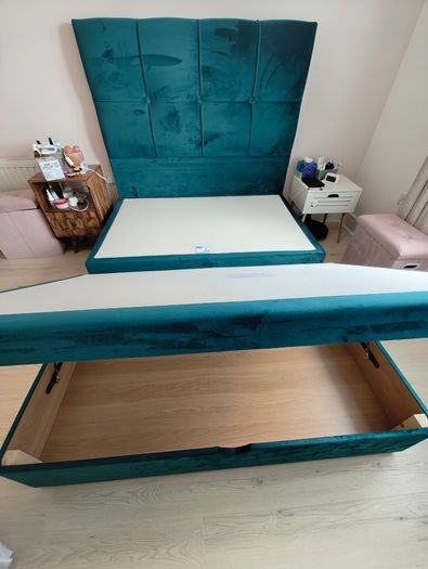 Respa King Size Half-Ottoman Storage Bed Base & Matching Headboar
