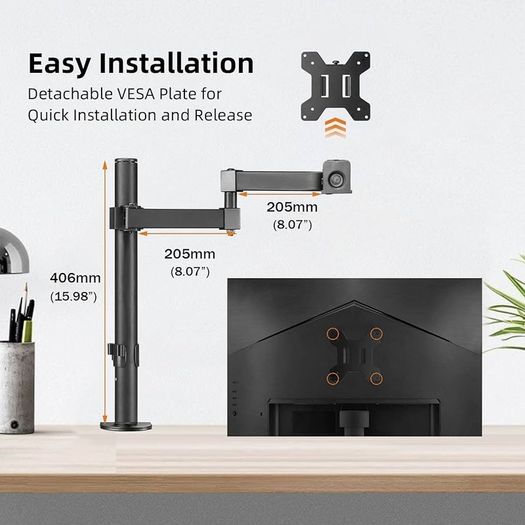 NEW SALE | Monitor Arm Desk Mount, Max. Load 10kg, Adjustable Mount with Tilt Swivel Rotation for 13-32 inch LCD LED Screens, 2 Mouting Options, Vesa 75x75/100x100mm