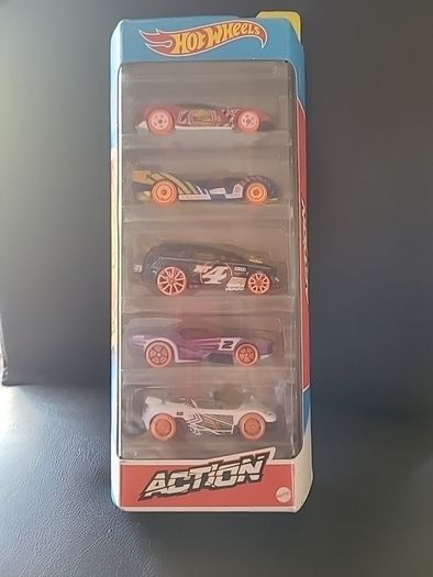 Hot Wheels Action Track Stars 5-Pack Set 1:64 Diecast GTN44 New 2020, Toy Cars