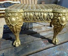 Heavy Early Victorian Brass Footman Trivet