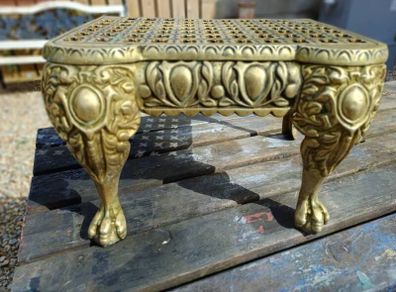 Heavy Early Victorian Brass Footman Trivet