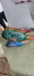 Bernardo Recardo Carved Wood Fish Hand Painted