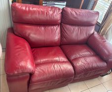 Red Leather 2 seater recliner