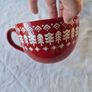 3 Nordic Tree Christmas Mugs / Soup Bowls Image 4
