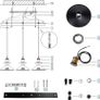 Industrial Pendant Lamp Shapes, 3 in 1 Vintage Edison Style Metal Pendant Light Shades for E27 Ceiling Lights for Kitchen Bar Loft Image 4