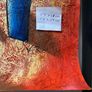 Textured Impasto Painting unframed Stylized Figures in Bowler Hats by V. Bon  size58x68cm Image 3