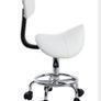Saddle Spa Rolling White Stool with Back Support for Beauty Tattoo Image 2