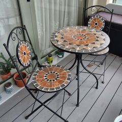Mosaic small table plus chairs