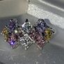 Vintage Sterling Silver Multi-Coloured Sapphire Cluster Image 6