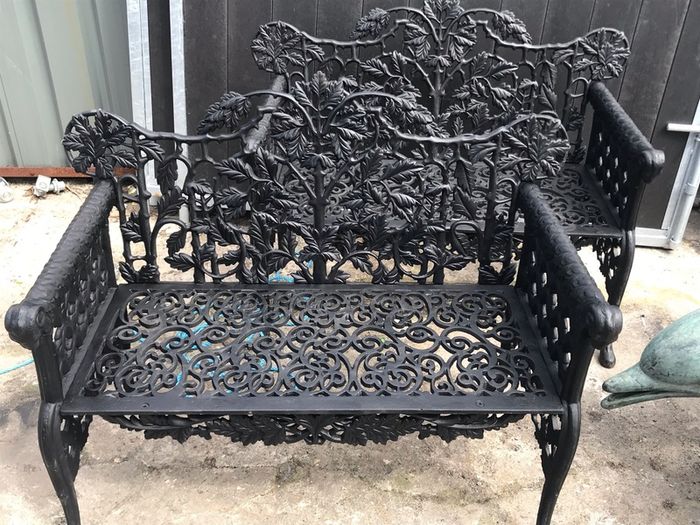 Pair Cast Iron Garden Seats