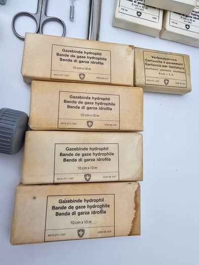 Vintage Swiss Army Medic Bag with Original contents 1991 issued Rare Collectable