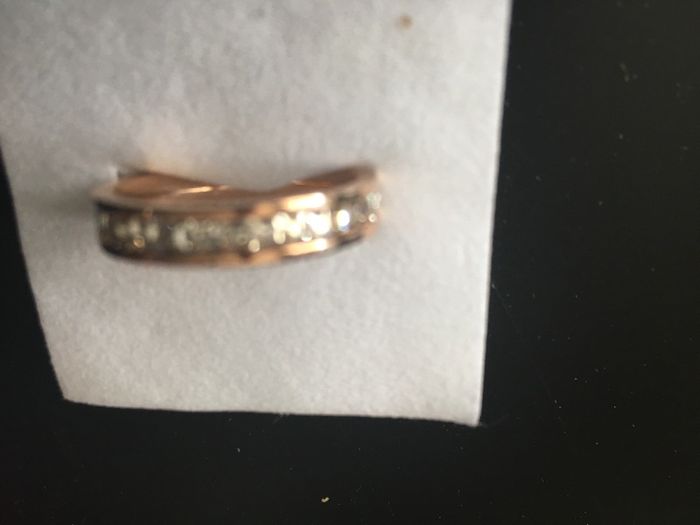 Rose Gold Cz Titanium Steel Wedding Ring