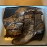 HISPANITAS snake print leather fur ankle wedge boots beautiful size 6 Image 5