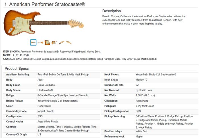 USA Fender Guitar , Stratocaster American Preformer Series