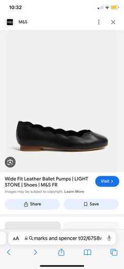 Marks and spencer wide fit leather ballet pumps size  4.5