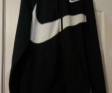 Black and White Nike zip up swoosh dri-fit Jumper size small