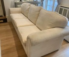 9 foot cream velvet sofa