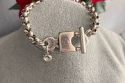 Antique Silver Plated Padlock Bracelet