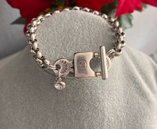 Antique Silver Plated Padlock Bracelet