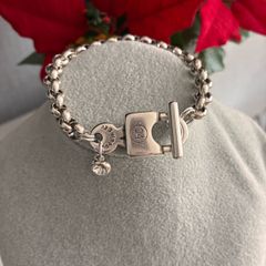Antique Silver Plated Padlock Bracelet