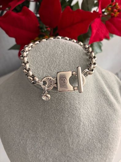 Antique Silver Plated Padlock Bracelet