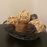 IKEA bundle 3 x decorative natural wicker rattan balls sticks and decor 8 rattan balls in IKEA basket Image 2
