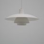 Vintage White Pendant Light PH4/3 by Poul Henningsen for Louis Poulsen, Denmark, 1970s. Image 10