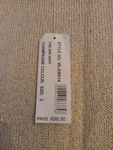 Woodland Knit Champagne  (Design  in Ireland) Skirt. S. 2 -12     B.N.W.T.