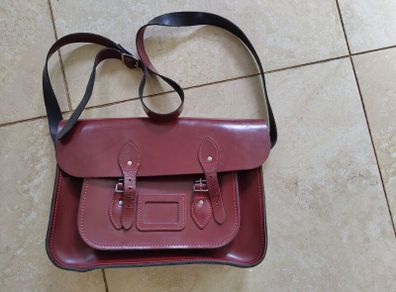 Leather Satchel Company classic satchel in red