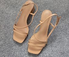 Never Worn. Primark Sand/Biscuit/Tan/Beige Block Heel Strappy Sandals. Size 4 Wide Fit.