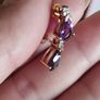 9ct yellow gold amethyst and diamond stud earrings. Image 5