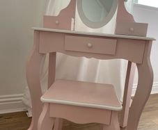 Kids vanity table with a stool