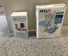 Silicone breast pump and breast milk storage containers