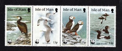 1989 Isle of Man World Wide Fund for Nature, Sea Birds Commemorative Stamps Mint Never Hinged (MNH)