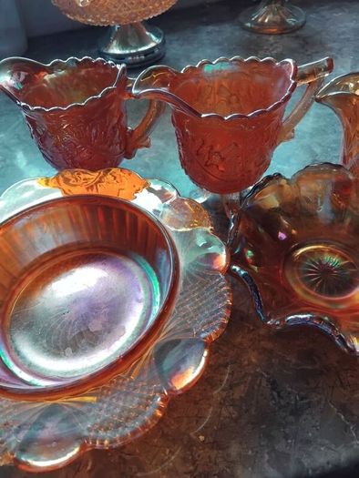 A Selection Of Vintage Carnival Glass